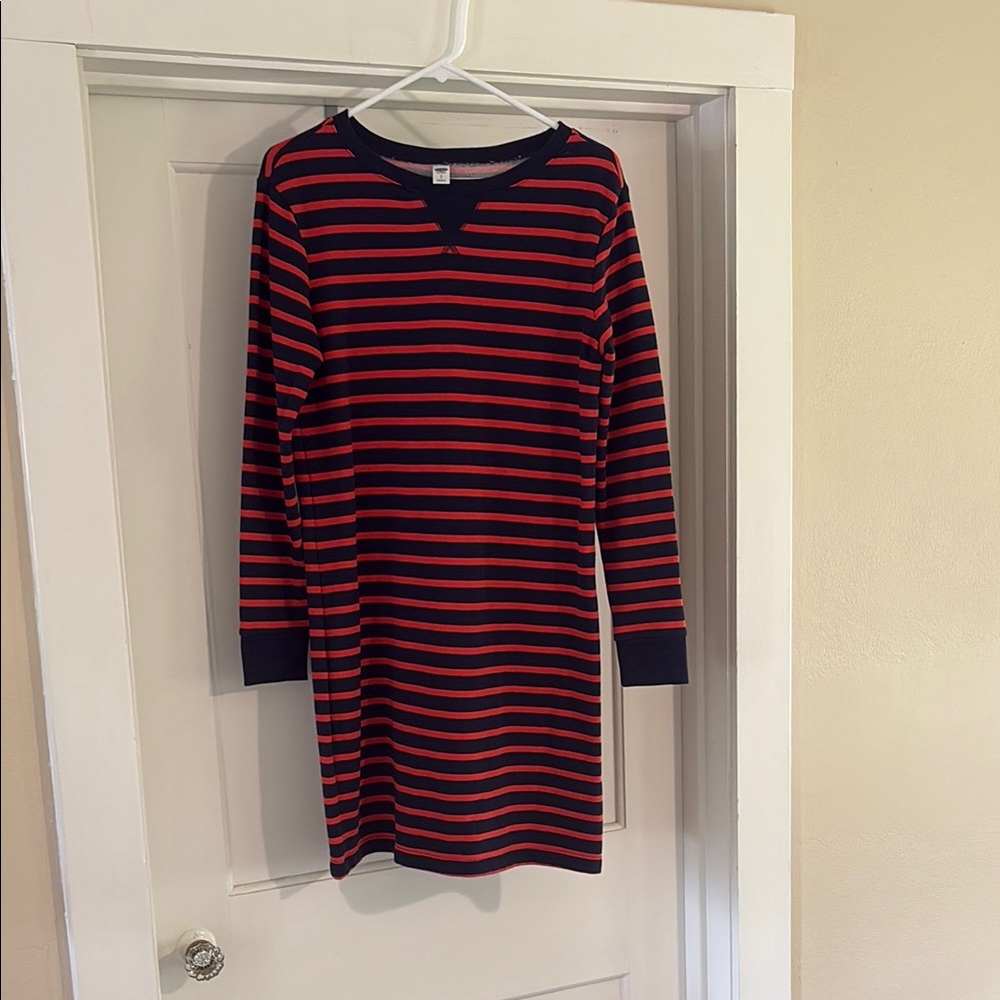 Old Navy Dress with Red and Navy Stripes